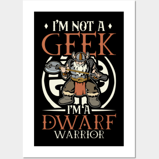 No geek - D20 Roleplaying Character - Dwarf Warrior Posters and Art